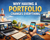 Student tech portfolio highlighting real software projects and UI case studies