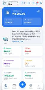 Finsharc user interface
