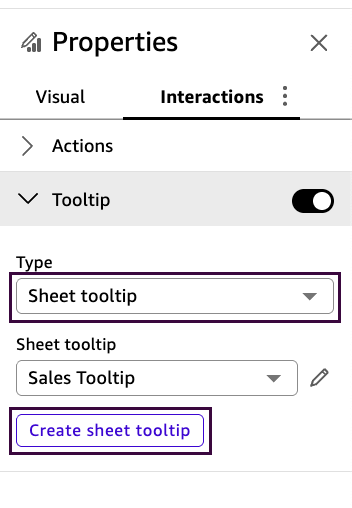 Sheet Tooltip Properties