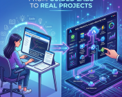 Azure PlayCloud Labs for beginners illustration showing transition from guided labs to real projects