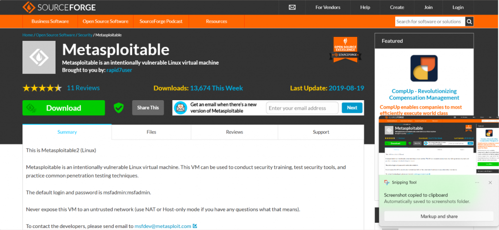 Downloading Metasploitable2 2
