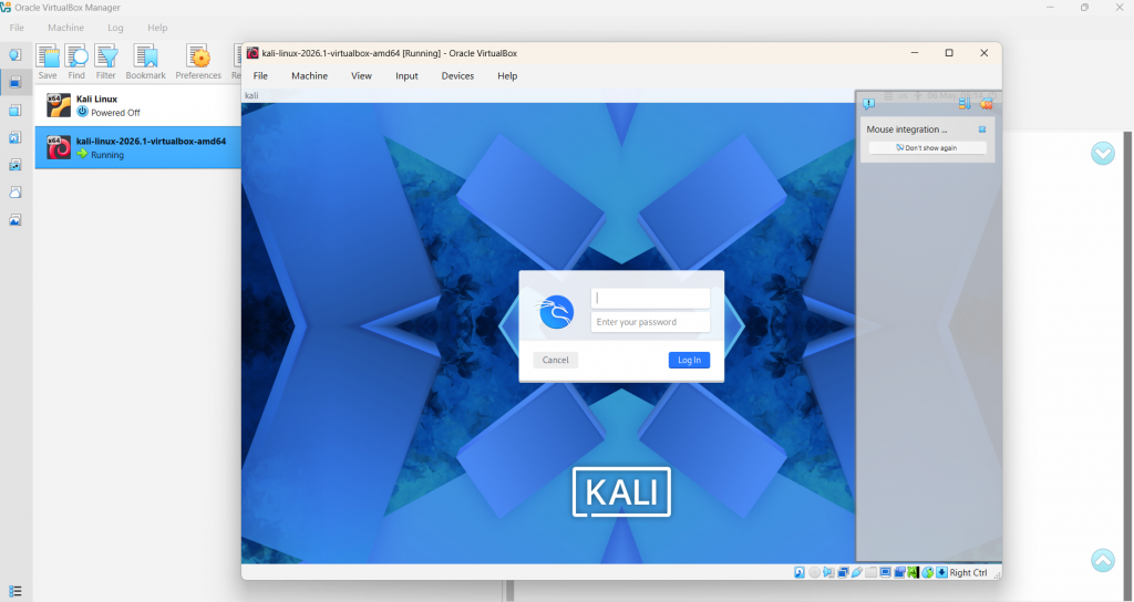 Running Kali Linux 2