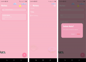 The adaptation of the mockup into Flutter android application