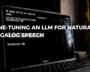 Featured image with a text of "Fine Tuning an LLM for Natural Language Speech"