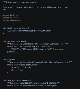 A example of insecure python file for testing