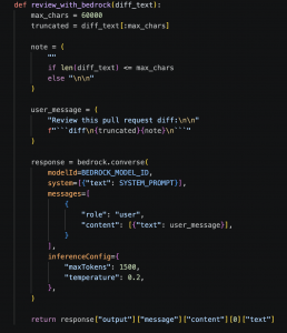 A command in python that Invoke Claude Through Amazon Bedrock