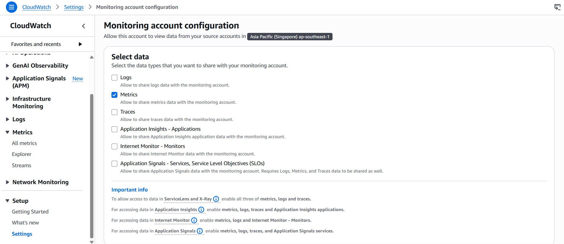 Metrics data